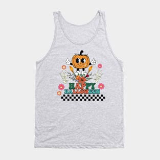 Groovy Happy Halloween Vintage Design Tank Top